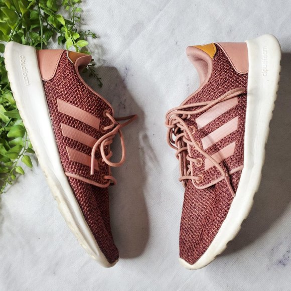 adidas Shoes - Adidas Neo QT Racer Mauve Pink Knit Low Top Lace-Up Athletic Running Sneaker 7.5